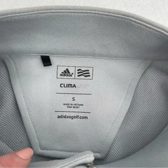 ADIDAS Men’s Golf Zip Up Track Jacket Grey w/red stripes size: Small Climalite - Picture 4 of 11